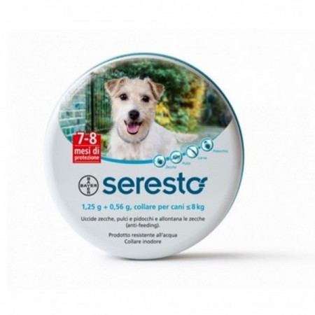 Bayer Collare seresto anti pulci e zecche antiparassitario per cane da 0 a 8 kg