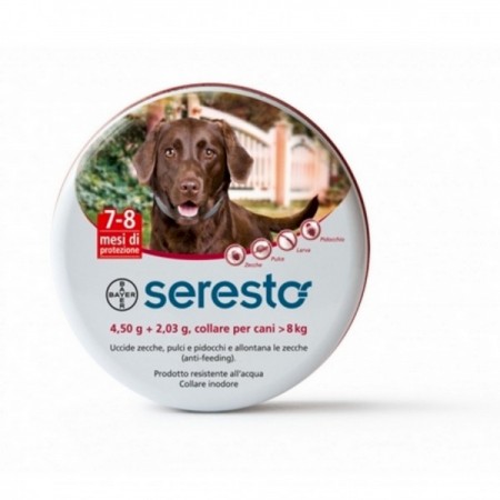 Bayer Collare seresto anti pulci e zecche antiparassitario per cane da 8 kg in su
