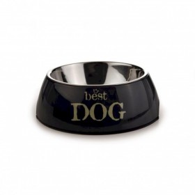 Beeztees ciotola per cani elegante colore grigio scritta Best dog