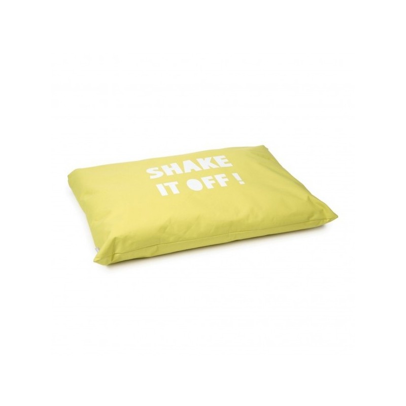BEEZTEES cuscino giallo per cani rettangolare con scritta shake it off